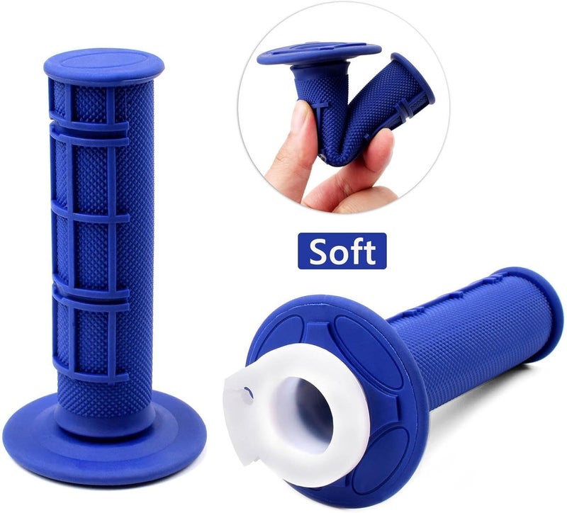 Riyitauto 7/8 22mm Throttle Handle Grips Cable Clamp On Off Switch for 50cc 90cc 110cc 125cc 200cc 250cc 4-Stroke Quad ATV Mini Bike Dirt Bike Pocket Bike with Soft Rubber Handle (Blue) - Image 2